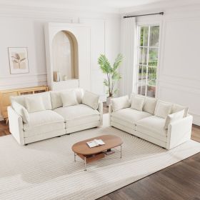 2 - Piece Living Room Set , 2 Pieces Upholstered Loveseat and Couch for Home Office Lounge, Sofa Set of 2 (Color: as Pic)