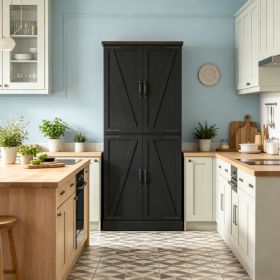 Rustic Barn Style Storage Cabinet with Adjustable Shelves 29.9 Inches X 15.7 Inches X 72 Inches for Kitchen (Title: Default Title)