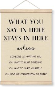Therapy Decorations, Canvas Poster Wood Hanger, Therapy Room Door Hanger, Counseling Decor (Color: Psychology)
