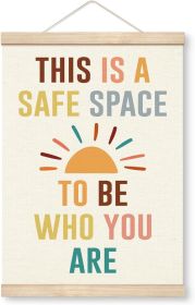 Therapy Decorations, Canvas Poster Wood Hanger, Therapy Room Door Hanger, Counseling Decor (Color: Psychology)