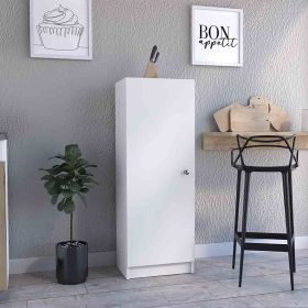 Uluru Kitchen Pantry, Single Door Cabinet, Four Interior Shelves (Color: White)