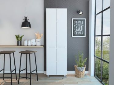 Collins Pantry Cabinet, Five Interior Shelves (Color: White)