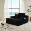 NEW Convertible Chaise Lounge Chair Plush with Wide Armrest & Throw Pillows, Cozy Boneless Sleeper Sofa Bed Armchair, with cup holder,for Living Room