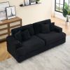 88.58" corduroy 3-seater sofa, spacious and comfortable. Paired with 4 throw pillows in the same color