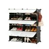Shoe rack storage cabinet, 8-layer shoe storage cabinet with door, stackable and detachable shoe storage cabinet