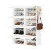 Shoe rack storage cabinet, 8-layer shoe storage cabinet with door, stackable and detachable shoe storage cabinet