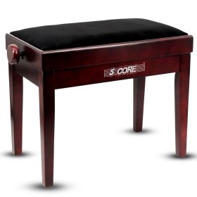 5 Core Adjustable Piano Bench Thick 3.25" Solid Wood Keyboard Stool Heavy Duty Musician Chair (SKU: PNB 480 BR)