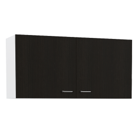 Wall Cabinet Toran, Two Shelves, Double Door, Black Wengue Finish (Color: as Pic)