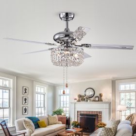 Silver Orchid Campbell 49-inch Chrome Lighted Ceiling Fan (SKU: CFL-8110CHA)