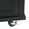 Kitchen Cart with Rubber wood Drop-Leaf Countertop ,Cabinet door internal storage racks