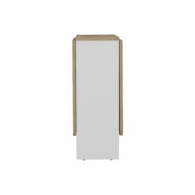 Folding Dining Table Evart, Living Room, White / Macadamia (Color: as Pic)