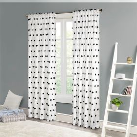 Pom Pom Emb hed Curtain Panel(Only 1 Pc Panel) (Color: as Pic)