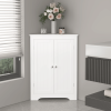 Floor Corner Cabinet with 2 Doors and Adjustable Shelves, Freestanding Narrow Cabinet Organizer, Corner Storage Cabinets for Bathroom, Kitchen