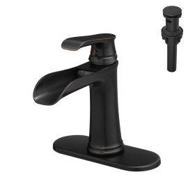 Nowadays Waterfall bathroom faucet, single handle bathroom sink faucet (Color: Oil Rubbed Bronze)