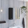 Kenya Medicine Cabinet, Mirror, Double Door, Four Interior Shelves, Black