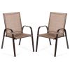 2 Pieces Patio Outdoor Dining Chair with Armrest