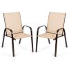 2 Pieces Patio Outdoor Dining Chair with Armrest