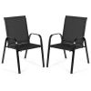 2 Pieces Patio Outdoor Dining Chair with Armrest