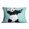 Banksy Panda Light Blue Cushion