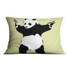 Banksy Panda Yellow Cushion