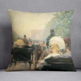 Carriage Parade by Hassam Cushion (Insert: Without Insert, size: 20" X 20")