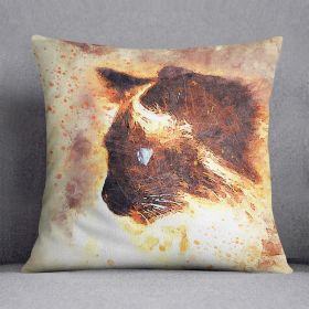 Fire Cat Painting Cushion (Insert: With Insert, size: 16" X 16")
