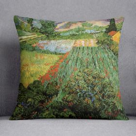 Field with Poppies by Van Gogh Cushion (Insert: With Insert, size: 20" X 20")