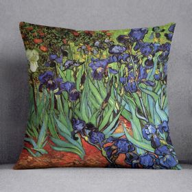 Irises 2 by Van Gogh Cushion (Insert: With Insert, size: 18" X 18")