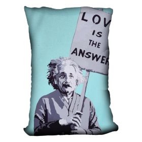 Banksy Love Is The Answer Light Blue Cushion (Insert: Without Insert, size: 14" X 14")