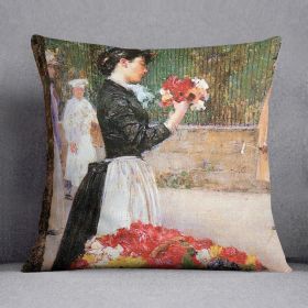 Flower girl by Hassam Cushion (Insert: Without Insert, size: 16" X 16")