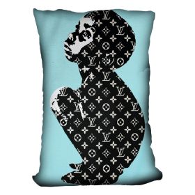 Banksy Louis Vuitton Kid Light Blue Cushion (Insert: Without Insert, size: 14" X 14")