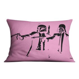 Banksy Pulp Fiction Star Wars Pink Cushion (Insert: With Insert, size: 18" X 18")