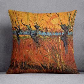 Willows at Sunset by Van Gogh Cushion (Insert: Without Insert, size: 16" X 16")