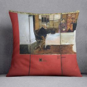 The family picture of Epps panels 1 3 by Alma Tadema Cushion (Insert: With Insert, size: 16" X 16")