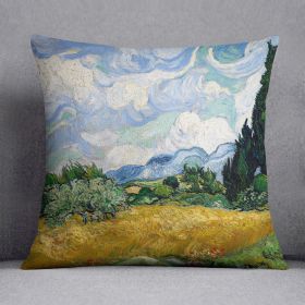 Van Gogh Wheat Field with Cypresses Cushion (Insert: Without Insert, size: 20" X 20")