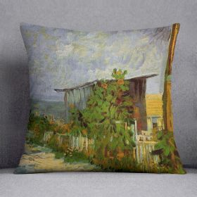 Montmartre Path with Sunflowers by Van Gogh Cushion (Insert: Without Insert, size: 20" X 20")