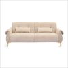 Luxurious Comfy 3-Seater Sofa with Cushions and Gold Legs