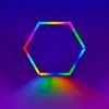 RGBW Hexagon Modular Suspended Lighting, Wall Lights, Honeycomb Ceiling Light for Garage, Basement, Gaming Room, Warehouse, Gym