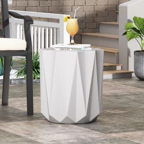 Outdoor LightWeight Concrete Side Table (Color: as Pic)