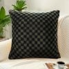 SOGA 30cm Urban Light Luxury Dark Green Checkered Lumbar Throw Pillow