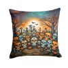 Calaveras Sugar Skulls Spooky Halloween Throw Pillow Machine Washable, Indoor Outdoor Decorative Pillow for Couch, Bed or Patio, 18Hx18W