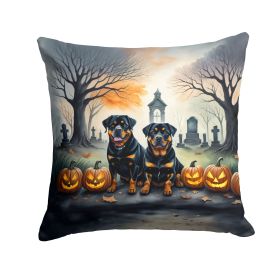 Rottweiler Spooky Halloween Throw Pillow Machine Washable, Indoor Outdoor Decorative Pillow for Couch, Bed or Patio, 18Hx18W (Default: Default)