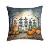Calacas Skeletons Spooky Halloween Throw Pillow Machine Washable, Indoor Outdoor Decorative Pillow for Couch, Bed or Patio, 18Hx18W
