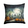 Graveyard Spooky Halloween Throw Pillow Machine Washable, Indoor Outdoor Decorative Pillow for Couch, Bed or Patio, 18Hx18W