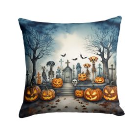 Pet Cemetery Spooky Halloween Throw Pillow Machine Washable, Indoor Outdoor Decorative Pillow for Couch, Bed or Patio, 18Hx18W (Default: Default)