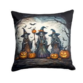 Witches Spooky Halloween Throw Pillow Machine Washable, Indoor Outdoor Decorative Pillow for Couch, Bed or Patio, 18Hx18W (Default: Default)