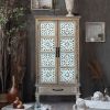 55.12'' Tall Tower Storage Cabinet - Rustic Wood Sideboard Pantry Cabinet - Versatile Buffet Cabinet with Storage for Home Decor and Organization chic