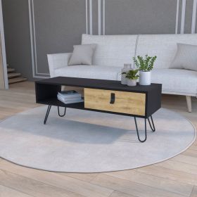Coffee Table Magness, Living Room, Black / Macadamia (Color: Black / Macadamia)