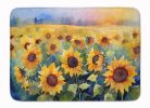 Sunflowers in Watercolor Memory Foam Kitchen Mat Machine Washable Anti-Fatigue Mat Cushion Comfort Bath Mat or Kitchen Rug