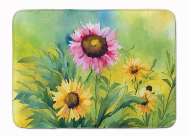 Kentucky Goldenrod in Watercolor Memory Foam Kitchen Mat Machine Washable Anti-Fatigue Mat Cushion Comfort Bath Mat or Kitchen Rug (Default: Default)